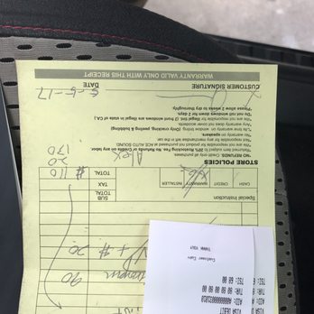 Ace Tint & Sound - The receipt- extra 20 is for life time warranty - Car Stereo Installation Near Me - Paramount, California