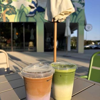 Postern Coffee - Ube coconut Latte and Matcha Latte with Pandan Vanilla Syrup. - Coffee & Tea Near Me - Doraville, Georgia