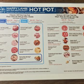 Happy Lamb Hot Pot - New lunch and dinner classic options (left of the menu) as of 8/1/2026. - Chinese Near Me - Westminster, California Happy Lamb Hot Pot - New lunch and dinner classic options (left of the menu) as of 8/1/2026. - Chinese Near Me - Westminster, California
