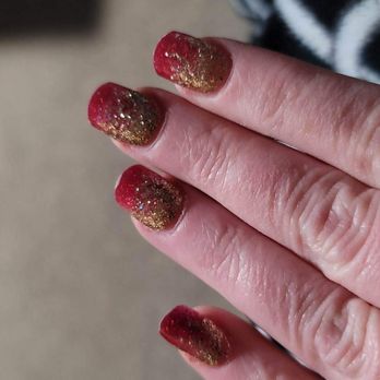 Global Nail & Spa - What I ended up with after I filed them to a workable length, straightened them out. Gold goes all the way to the nail bed. No design - Nail Salons Near Me - Lincoln City, Oregon Global Nail & Spa - What I ended up with after I filed them to a workable length, straightened them out. Gold goes all the way to the nail bed. No design - Nail Salons Near Me - Lincoln City, Oregon