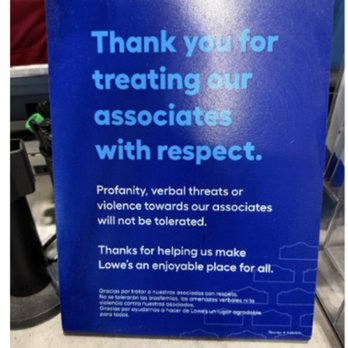 Lowe's Home Improvement - Lowes register sign. Respect is earned. It's certainly not something you get after abusing customers. - Hardware Stores Near Me - Poughkeepsie, New York