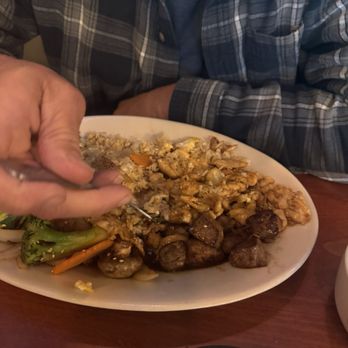 Charm Thai - Chicken and Salmon Steak Hibachi Dinner 25$ good portion - Thai Near Me - Hoover, Alabama