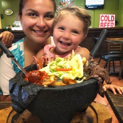 La Frontera Mexican Restaurant - My happy eaters were sure happy to see the huge molcajete!