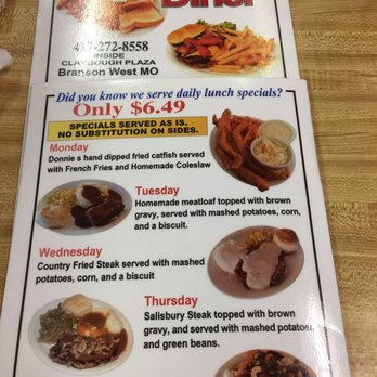 Donnie's Diner - Check the reasonable price of the Daily Specials, which are indicative of the value of their meals. - Diners Near Me - Reeds Spring, Missouri Donnie's Diner - Check the reasonable price of the Daily Specials, which are indicative of the value of their meals. - Diners Near Me - Reeds Spring, Missouri