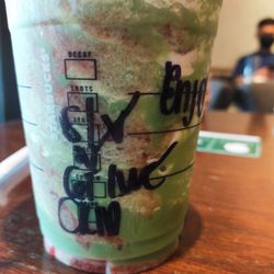 Strawberry Green Tea Cream Frappuccino