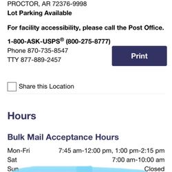 United States Postal Service - Hours of operation