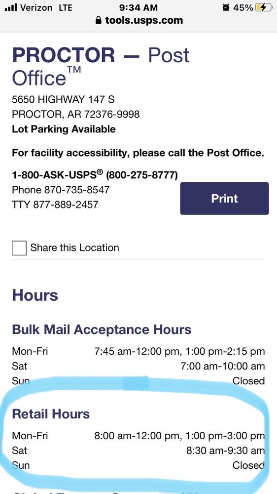 UNITED STATES POSTAL SERVICE Updated May 2024 5650 Highway 147 S