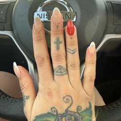 Happy Nails & Spa - A fill with French tips and accent nail