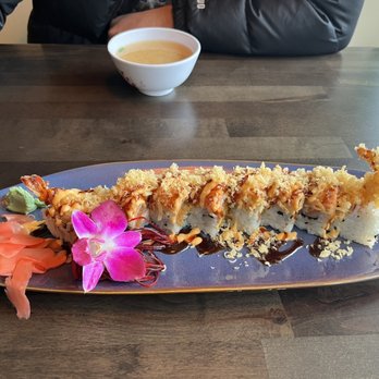 AMA Sushi - Forgot to take a picture of the momo. Miso soup was free with the meal. - Sushi Bars Near Me - Edina, Minnesota