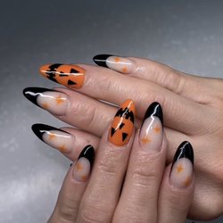 Day Nail Bar - Cute Orange Black Nail Art at Day Nail Bar. CALL(408)591-1166 4750 Almaden Expy, San Jose, CA, 95118. Follow Us: IG @day_nailbar
