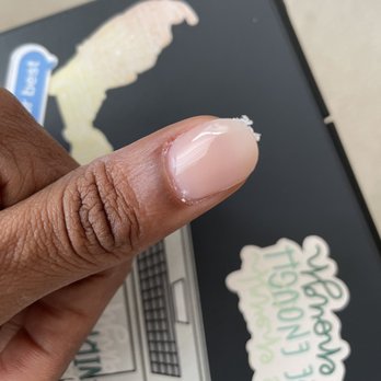 Flexi Nails & Spa - The excess plastic on my nail from the tip being filed down. - Nail Salons Near Me - Orlando, Florida