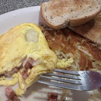 Tito's Diner - Ham and Swiss omelet with rye toast and hashrowns. Look at those fluffy eggs. - American Near Me - Fredericksburg, Virginia