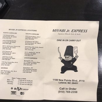 Miyabi Jr. Express - Menu - Japanese Near Me - Leland, North Carolina Miyabi Jr. Express - Menu - Japanese Near Me - Leland, North Carolina