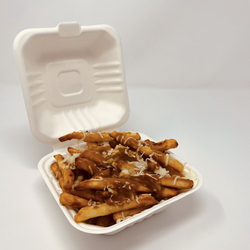 Clouds Pizza - Baked Poutine made fresh with PEI Cavendish and mozzarella cheese. Family size available for 1$ more.