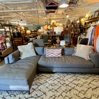 Far Out Home Fittings - Check out this big ol' two piece charcoal sectional from Four Hands available now! - Antiques Near Me - Austin, Texas Far Out Home Fittings - Check out this big ol' two piece charcoal sectional from Four Hands available now! - Antiques Near Me - Austin, Texas
