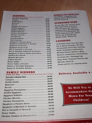 Menu photo 1 Sorella's Pizza and Pasta Readington Township, NJ Menu photo 1 Sorella's Pizza and Pasta Readington Township, NJ