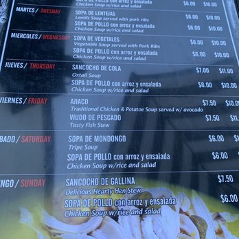 La Pequeña Colombia - a menu for the restaurant - Colombian Near Me - Jackson Heights, New York