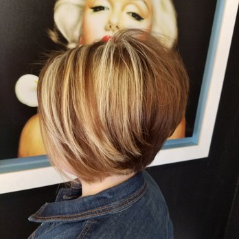 Fringe Salon - Foil hilite with golden ombre on short hair.  I think it turned out fabulous.What do u think - Hair Salons Near Me - Abilene, Texas