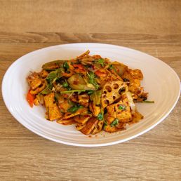 Lotus Root Tofu Stir Fry干锅豆腐 Lotus Root Tofu Stir Fry干锅豆腐