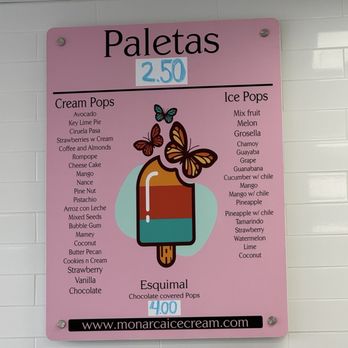 La Monarca Michoacana - Paleta menu - Ice Cream & Frozen Yogurt Near Me - Houston, Texas La Monarca Michoacana - Paleta menu - Ice Cream & Frozen Yogurt Near Me - Houston, Texas