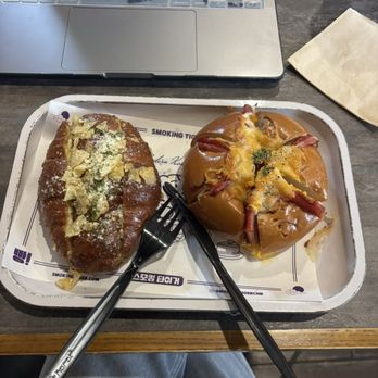 Smoking Tiger Coffee & Bread - Cream Cheese Garlic (Left) - Coffee & Tea Near Me - Buena Park, California