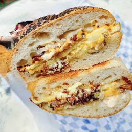 Bacon, egg and cheese breakfast sandwich
