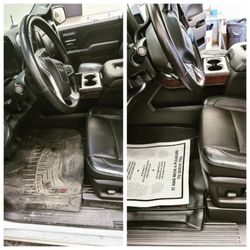 Lyons Automotive Detailing - Some before and after action in this GMC. Professionally trained, certified members of the International Detailing Association.