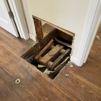 Eagle Rock Handyman - Removing grille from old heater to patch wall and floors - Handyman Near Me Eagle Rock Handyman - Removing grille from old heater to patch wall and floors - Handyman Near Me