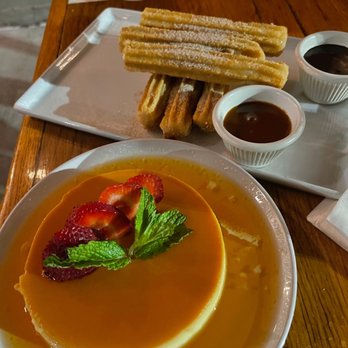 Cena Brooklyn - Flan and churros - Mexican Near Me - Brooklyn, New York