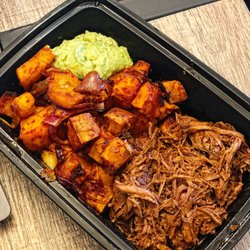 Vessel Kitchen - Market Trio Plate with Braised Beef, Sweet Potato Hash and Smashed Avocado