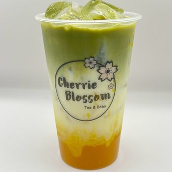 Cherrie Blossom - Mango Matcha Latte - Bubble Tea Near Me - La Mesa, California