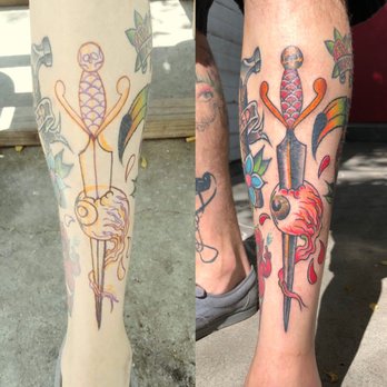 Hard Luck Tattoo - Freehand Eyeball and Dagger by Bender Friis-Pettitt - Tattoo Near Me - Prescott, Arizona Hard Luck Tattoo - Freehand Eyeball and Dagger by Bender Friis-Pettitt - Tattoo Near Me - Prescott, Arizona