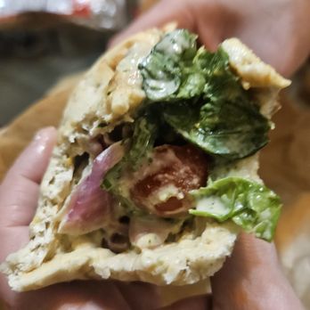 CAVA - Hubby's pita sando...amazing that his came out exactly as he wanted - Mediterranean Near Me - Bowie, Maryland