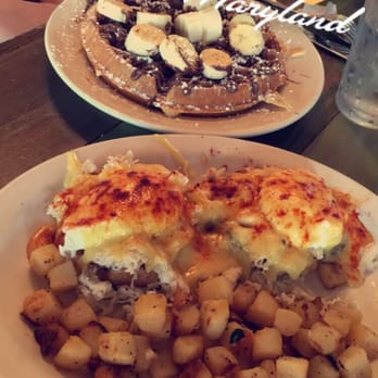 Barn 34 - Lump crab meat Benedict and Nutella banana waffle! - Bars Near Me - Ocean City, Maryland