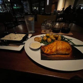 Seasons 52 - Cedar Plank Salmon, Truffle Risotto - New American Near Me - Sunrise, Florida Seasons 52 - Cedar Plank Salmon, Truffle Risotto - New American Near Me - Sunrise, Florida