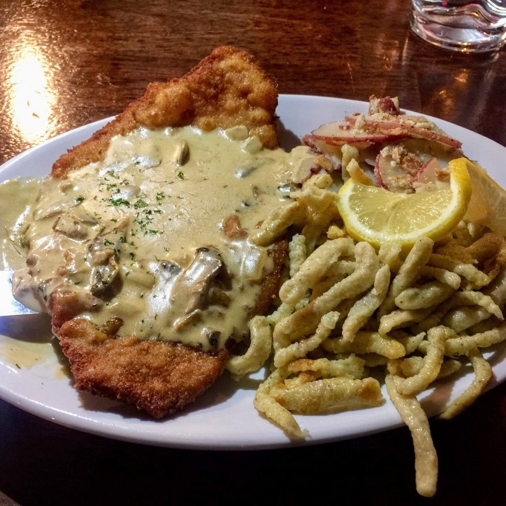 West Berlin - Pork Rahmschnitzel - German Near Me - Anchorage, Alaska West Berlin - Pork Rahmschnitzel - German Near Me - Anchorage, Alaska