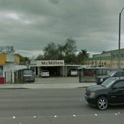 McMillen's Garage - Between the (currently Culican) snack bar joint and the post-modern apartment-building that's actually a Christian office place
