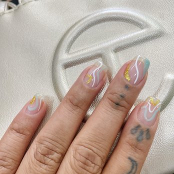 Nailtastic Salon - gel abstract swirl nails by Mikayla - Nail Salons Near Me - San Francisco, California Nailtastic Salon - gel abstract swirl nails by Mikayla - Nail Salons Near Me - San Francisco, California