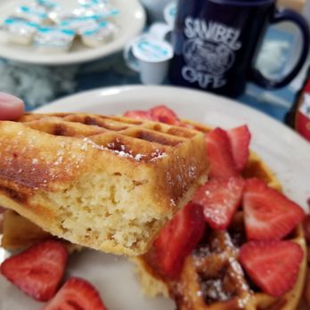 The Sanibel Cafe - Thick beautiful waffle. - Breakfast & Brunch Near Me - Sanibel, Florida
