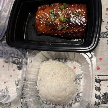 Sokai Sushi Bar - Miami - Salmon Teriyaki with Jasmine Rice - Missing the Fries which were not included in the order. - Sushi Bars Near Me - Miami, Florida Sokai Sushi Bar - Miami - Salmon Teriyaki with Jasmine Rice - Missing the Fries which were not included in the order. - Sushi Bars Near Me - Miami, Florida