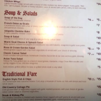 The Rose And Crown - Menu - Pubs Near Me - Canmore, Alberta The Rose And Crown - Menu - Pubs Near Me - Canmore, Alberta