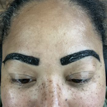 Stylist Threading - Not my best angle but check out the brows getting a little dye on. - Waxing Near Me - Queens, New York