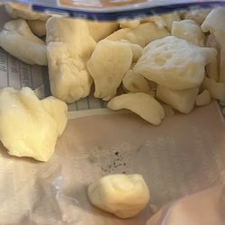 Some cheese curds I got today are MOLDY. don't get things from here.