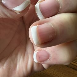 Garden Nails - French nails done 8 days ago.