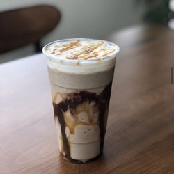 Whole Green Cafe - Iced mocha espresso with cold foam