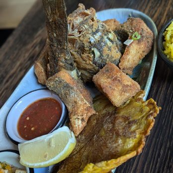Parche - Fried fish! Perhaps not the prettiest photo, but it was so delicious - Colombian Near Me - Oakland, California
