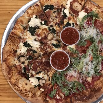 Pinthouse Pizza - Large Size - Half of Ooh La La & Half of Hill Country - Pizza Near Me - Austin, Texas