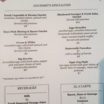 Bayside Gourmet - Breakfast menu - Italian Near Me - Islamorada, Florida