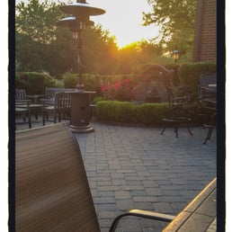 Sunrise over the patio.