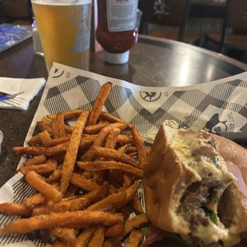 Ram Restaurant & Brewery - The Oklahoma Smash Burger, no onion, sub the sweet potato fries. I thought the burger was great, if you can't tell. - Breweries Near Me - C Lacey, Washington Ram Restaurant & Brewery - The Oklahoma Smash Burger, no onion, sub the sweet potato fries. I thought the burger was great, if you can't tell. - Breweries Near Me - C Lacey, Washington